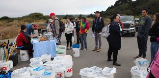 Preparing to clean up Clam Beach on Coastal Cleanup Day. Photo: Megan Bunday.
