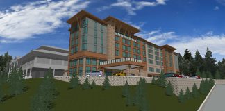 An artistic rendering of the proposed hotel project at Cher-Ae Heights Casino off Scenic Drive south of Trinidad, as submitted to the North Coast Journal.