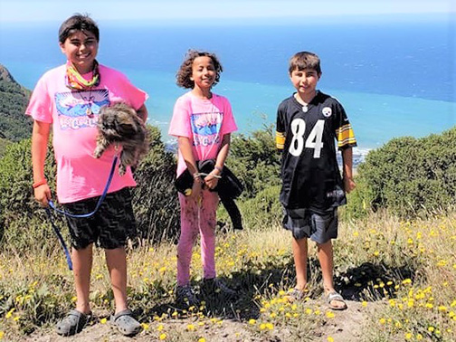 Three youth campers sponsored by the North Group Sierra Club.